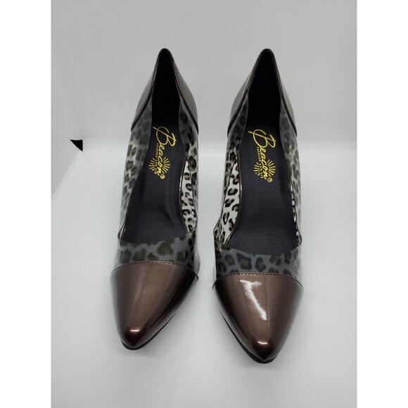 Beacon Womens Paulina Classic Pump Stiletto Heels Brown/Animal Print 9.5M - Picture 3 of 7